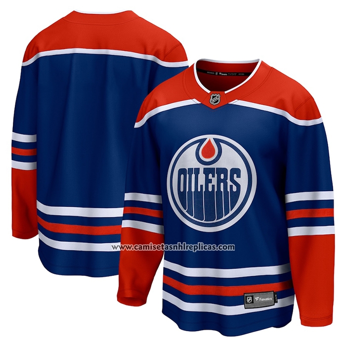 Camiseta Hockey Edmonton Oilers Primera Breakaway Blank Azul